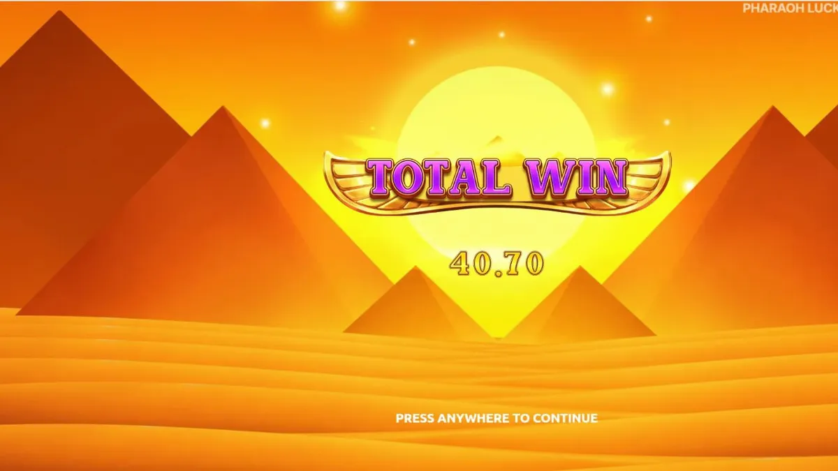 Interface do slot Pharaoh Luck com tema egípcio e símbolos dourados